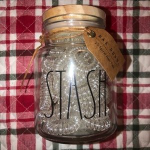 Rae Dunn STASH Spiral Hair Tie Jar